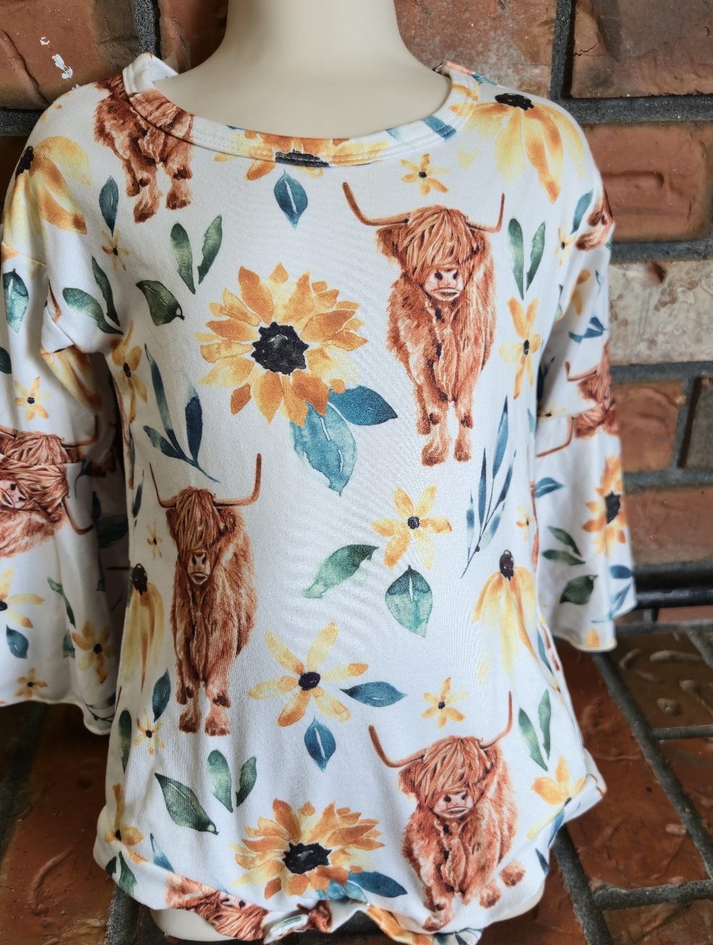 Sunflowers and Highland Cow Onesie